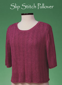 Vermont Fiber Designs Slip Stitch Pullover knitting pattern.
