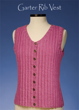 Vermont Fiber Designs Garter Rib Vest knitting pattern