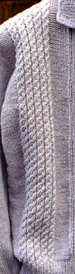 Mari Sweaters Mock Cable Jacket detail