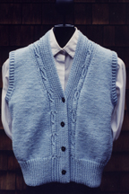 Mari Sweaters Cabled V-neck Vest