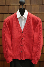Mari Sweaters Cabled V-Neck Jacket