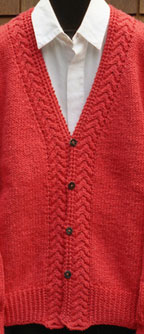 Mari Sweaters Cabled V-Neck Jacket detail