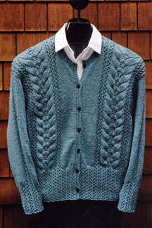 Mari Sweaters Lace Rib Cardigan