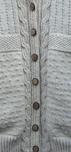 Mari Sweaters Cable & Purls Jacket knitting pattern detail