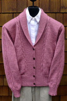 Mari Sweaters Cabled Shawl Collar Jacket knitting pattern