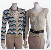 Adrienne Vittadini Alexa Knitting Pattern, Alexa Wave Cardigan, Alexa Wave Shell