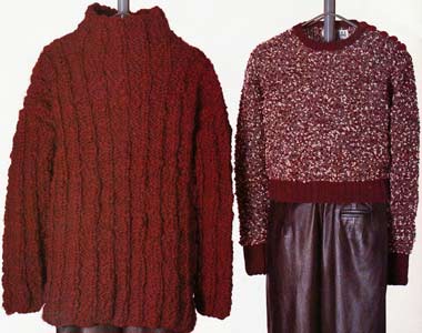 Vittadini Fall 1995 collection vol 5 - 15. Fabianna Ribbed Pullover 14. Nina & Daniella Shoulder Button Pullover knitting pattern