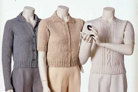 Simona Polo Collared Cardigans: long sleeve & Short sleeve knitting patterns; Vittadini Spring 1997 vol 8