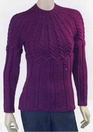 Adrienne Vittadini Trina knitting yarn , Adrienne Vittadini Trina Cabled Yoke Pullover knitting pattern, merino wool yarn