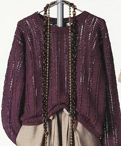 Gabriella Cropped Garter Stitch Pullover knitting pattern; Adrienne Vittadini Spring Collection 1994 vol 2