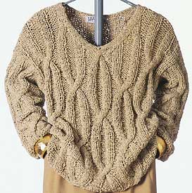 Gianna  V-Neck Cable Pullover knitting pattern; Adrienne Vittadini Spring Collection 1994 vol 2