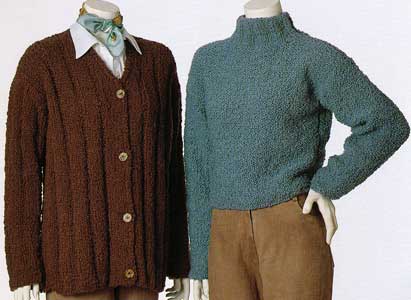 Adrienne Vittadini Fall 1996 vol 7. -  Gina Ribbed V-Neck Cardigan 6. Gina Cropped Pullover knitting pattern